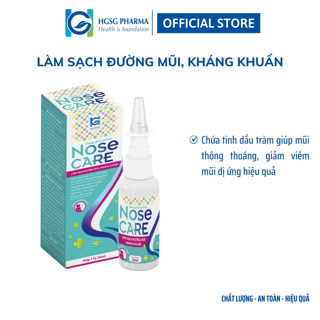 Dung dịch xịt mũi HGSG pharma NOSE CARE (Chai 20ml)