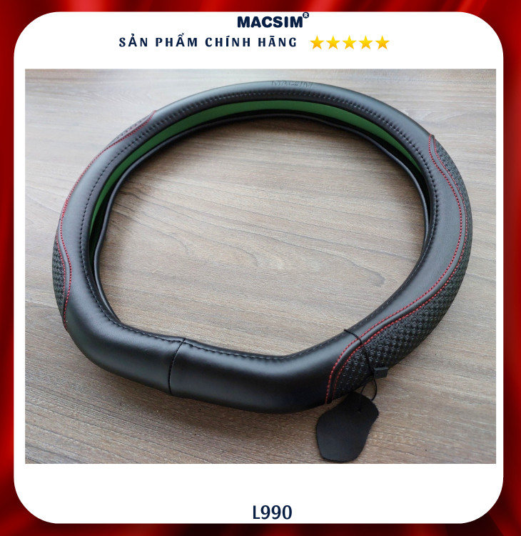 Bọc vô lăng cao cấp Macsim mã L990 DCUT chất liệu da thật 100% - Khâu tay thủ công phù hợp các mẫu xe