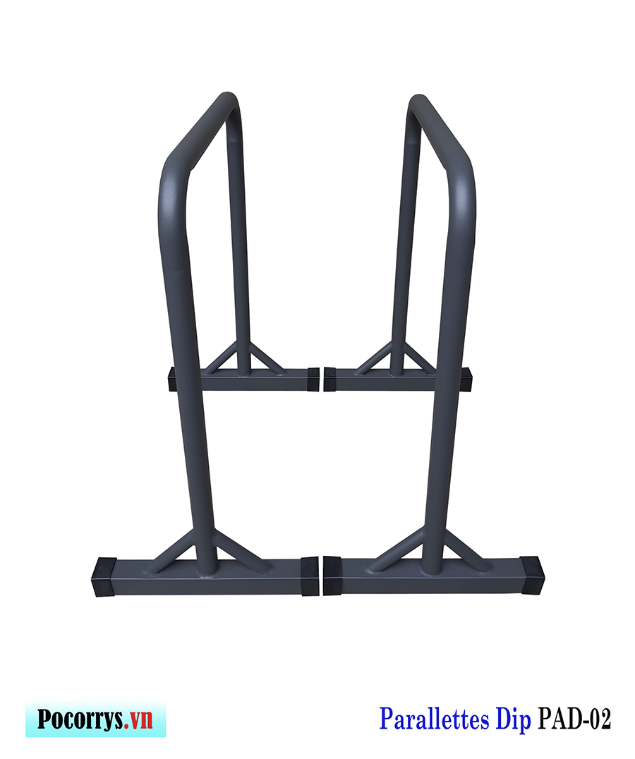 Xà kép Parallettes Dip cao 90cm, Pocorrys PAD-02, Màu ghi