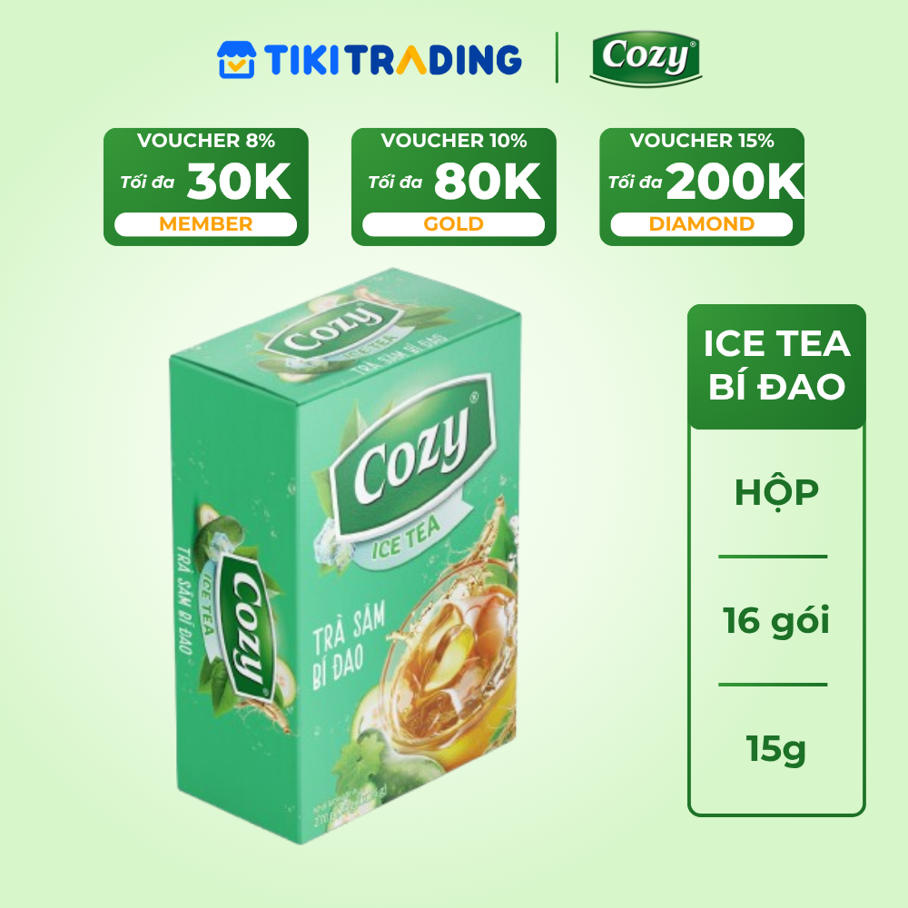 Cozy Icetea Sâm Bí Đao 16 gói x 15g Hộp