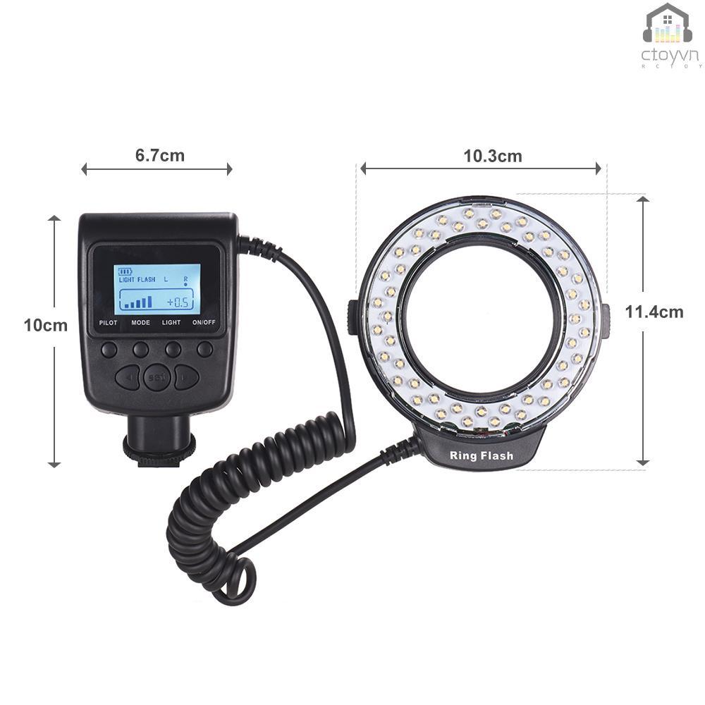 Vòng đèn flash HD-130 Macro LED 3000-15000K GN15 điều khiển 3 vòng đèn flash cho máy ảnh