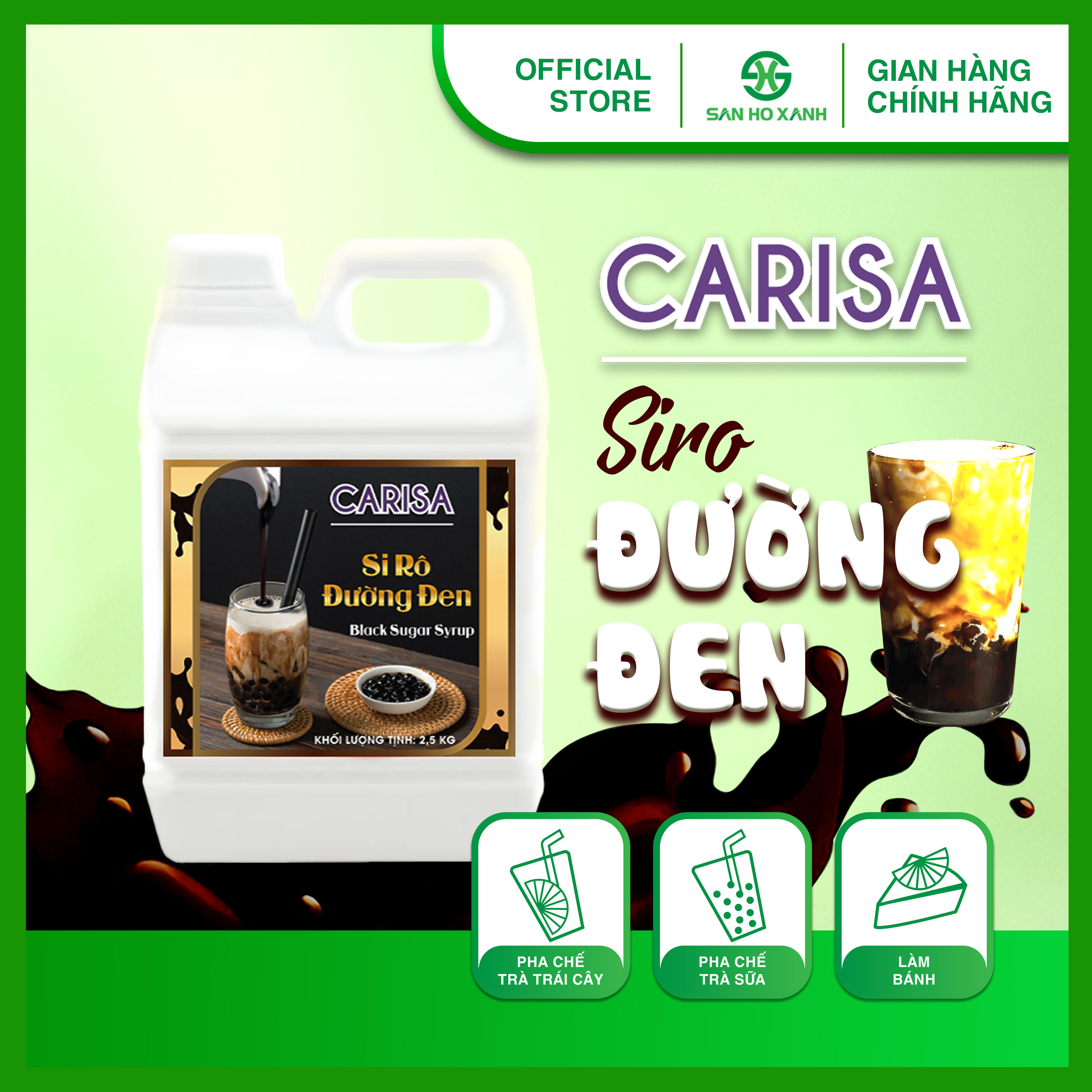 Đường Đen CARISA Black Sugar Syrup 2L