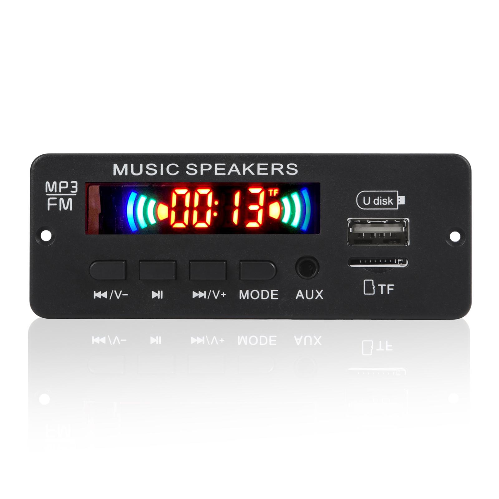 Bluetooth MP3 Decoding Board Module with TF Card Slot USB FM Radio Remote Decoding Board Module LED Display Red Digital