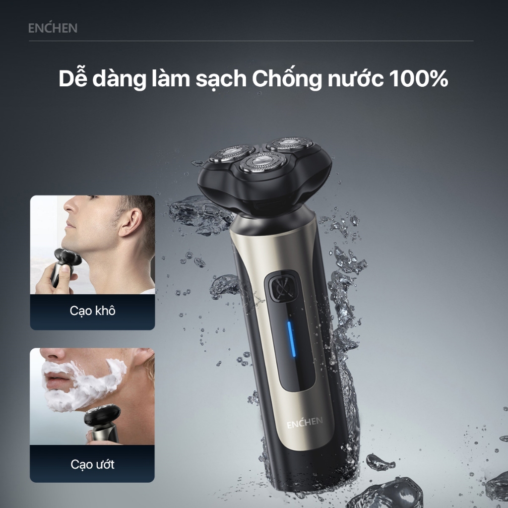 Máy Cạo Râu Xiaomi Enchen BlackStone8 Đầu cạo linh hoạt 3D Tốc độ nhanh, cạo sạch hơn - Hàng nhập khẩu