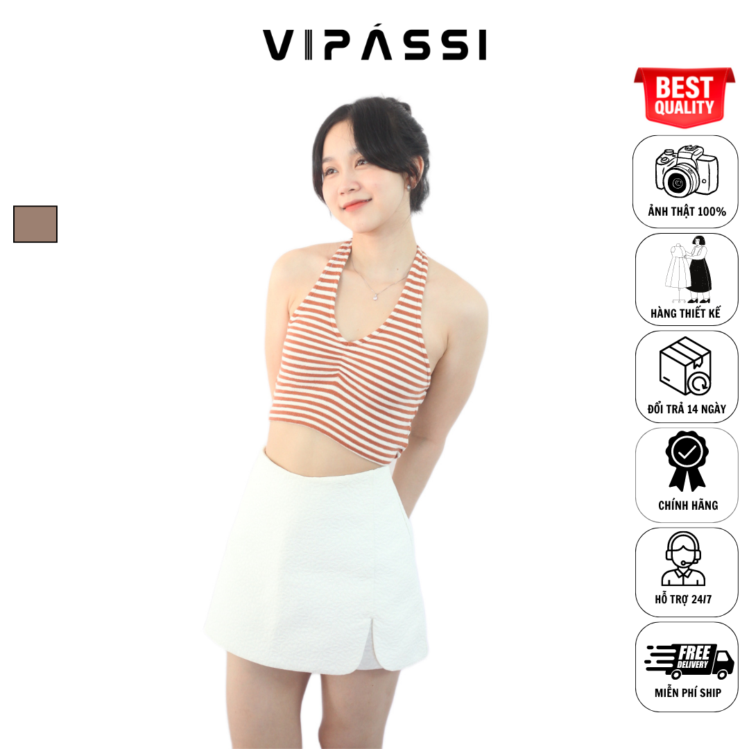VIPÁSSI Áo Thun Croptop Dây Hở Lưng Ngang Eo