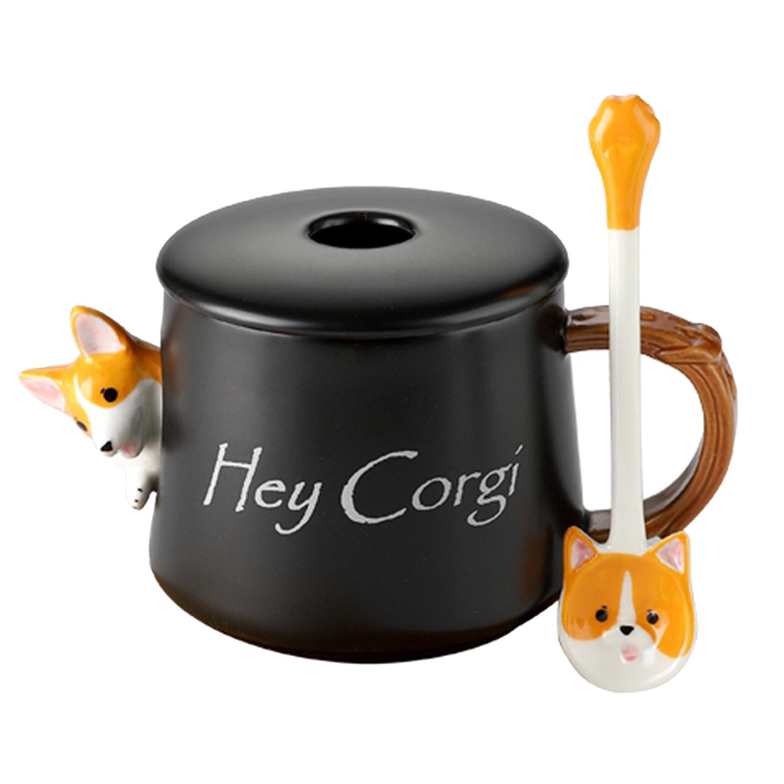 3D Corgi Ceramic Mug Novelty Juice Drink Cup for Girl Friends