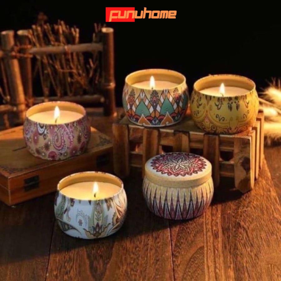 Nến thơm phòng cao cấp - Nến thơm hoa khô Funu - Hàng chính hãng