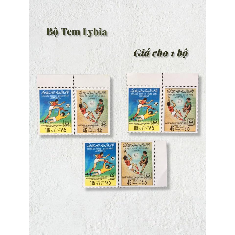 Bộ 2 tem bóng đá Lybia 1979 Mexico.