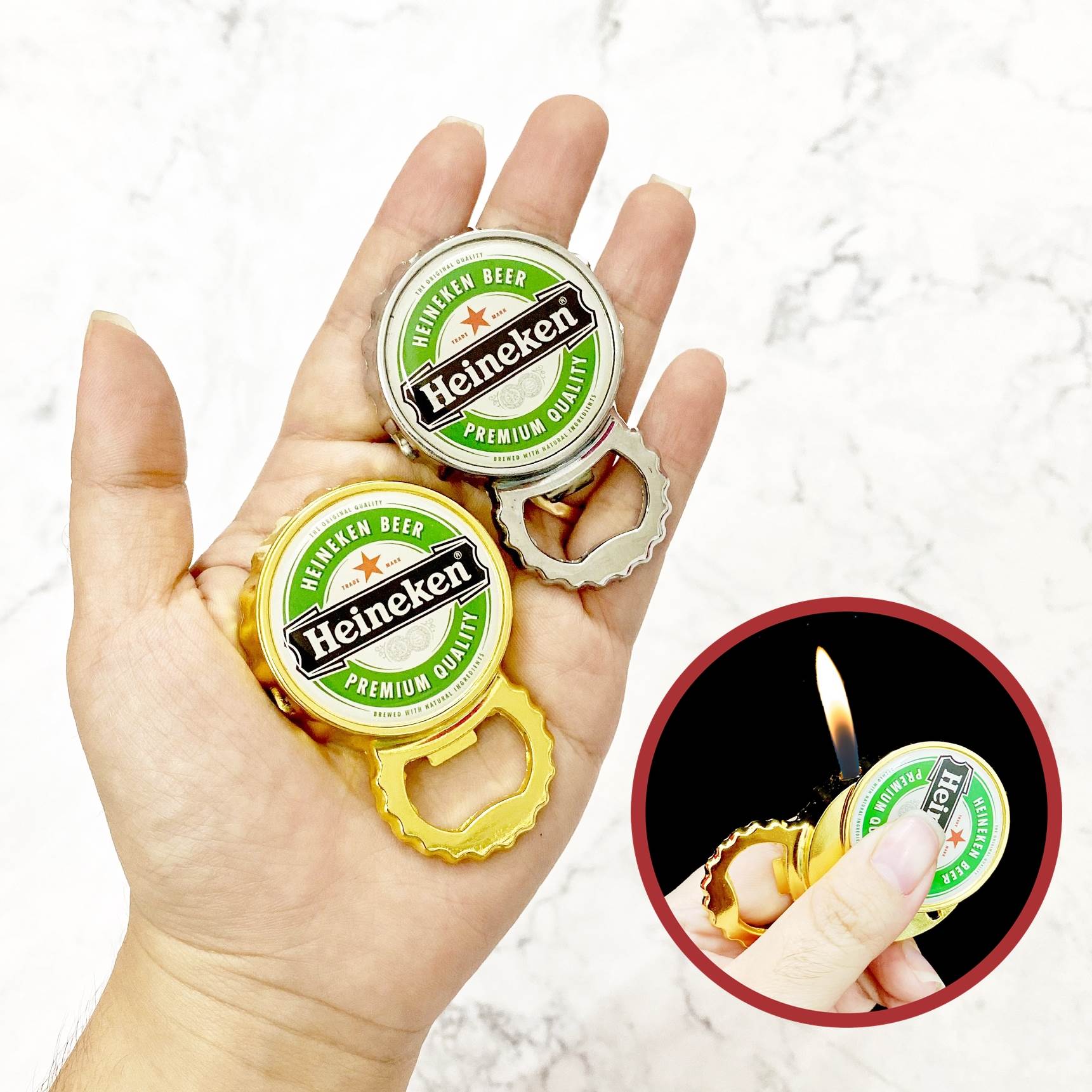 Hột Quẹt Bật Lửa Khui Bia 2in1 logo bia HEINEKEN - xài ga