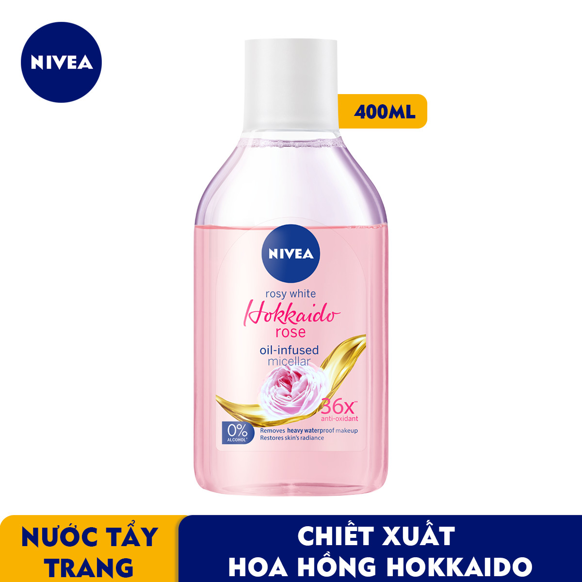 Nước Tẩy Trang NIVEA Hokkaido Rose Làm Sạch Trang Điểm Hiệu Quả (400 ml) - 86550