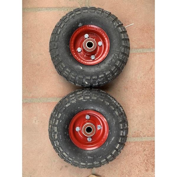 Bánh đỏ béo cao su đặc đường kính 25cm chuyên lắp xe đẩy, xe rùa