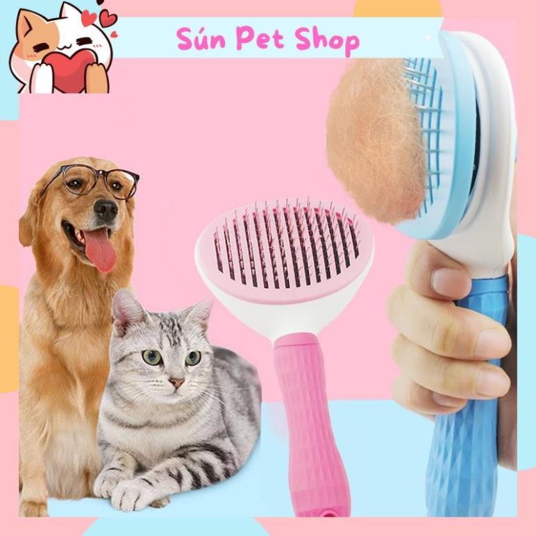 Lược chải lông có nút bấm nhả lông cho thú cưng