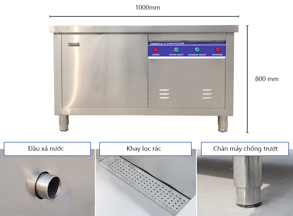 Máy rửa chén sóng siêu âm công nghiệp Rama dung tích 144L RB1000- Hàng chính hãng