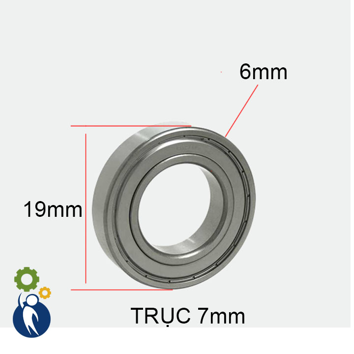 Vòng Bi Trục 7mm Kích Thước 7x19x6mm
