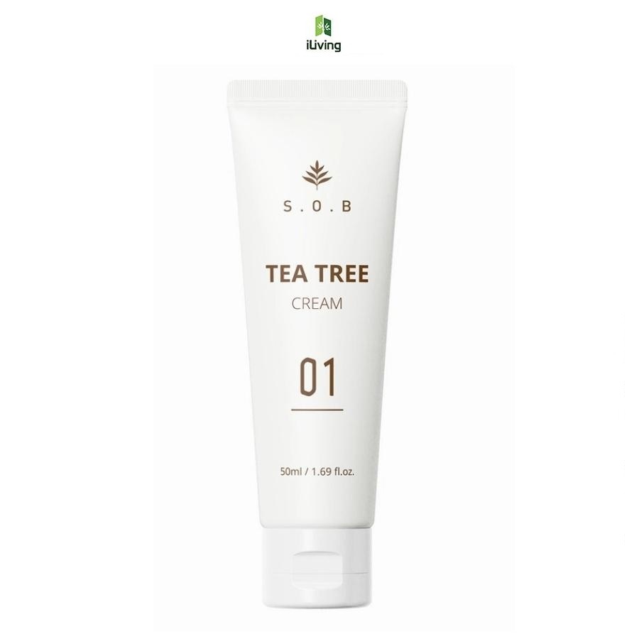 Kem dưỡng ẩm làm dịu da S.O.B Tea Tree Cream 50ml ILIVING-SOBKDA50