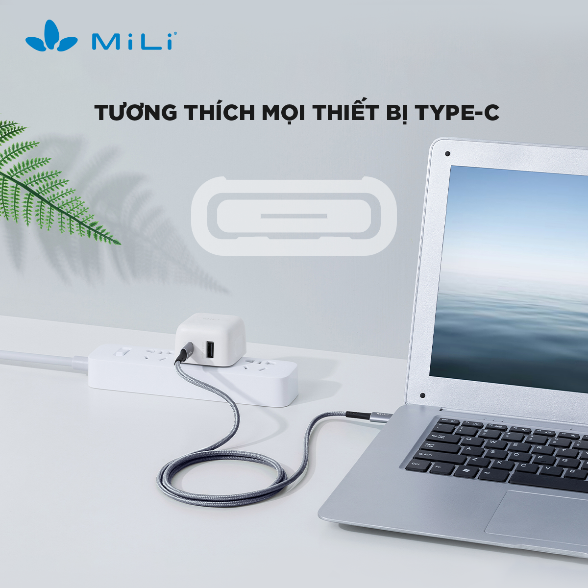 Cáp sạc MiLi Braided Type-C to Type-C HX-L07 bện dù chống gãy rối - Bảo hành 2 năm - HÀNG CHÍNH HÃNG