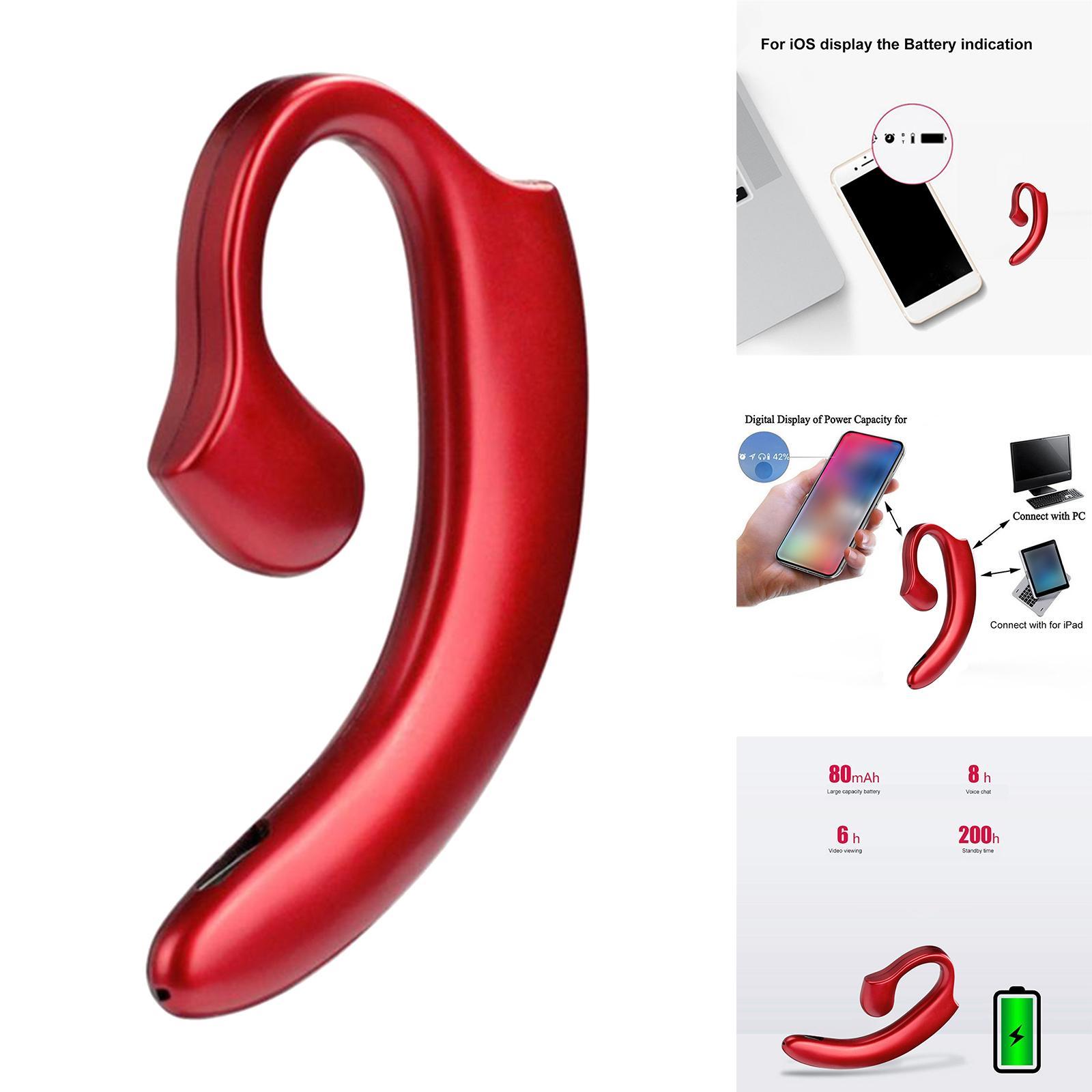 Headphones Wireless  with Microphone for Office Sports Business Red