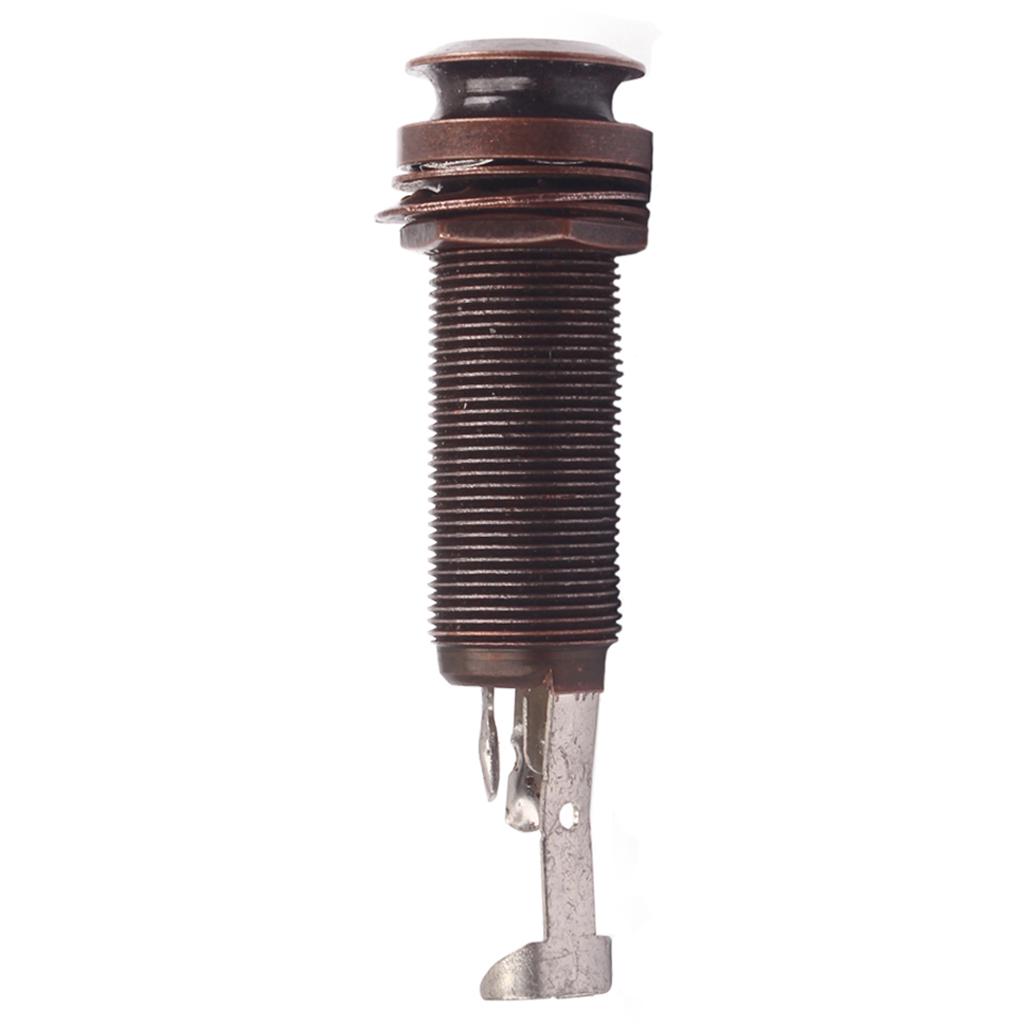 Sunnimix 6.35 Mm 1/4 Endpin Jack Đầu Ra Âm Thanh Nổi Cấp Pin Jack Cắm Ổ Cắm Phích Cắm Đàn Guitar Bass