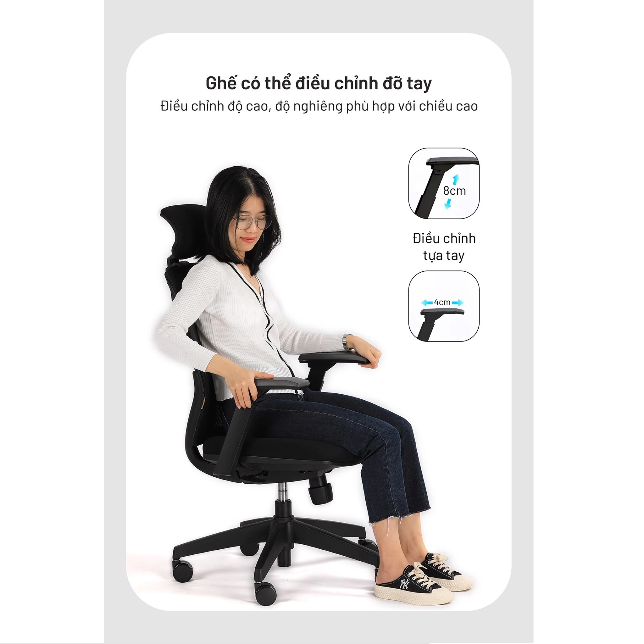 Ghế Văn Phòng Cao Cấp Ergonomic Chair T21 (Black)