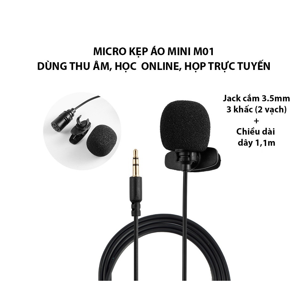 Micro thu âm mini thiết kế cài áo tiện dụng + Tặng kèm hộp đựng cao cấp