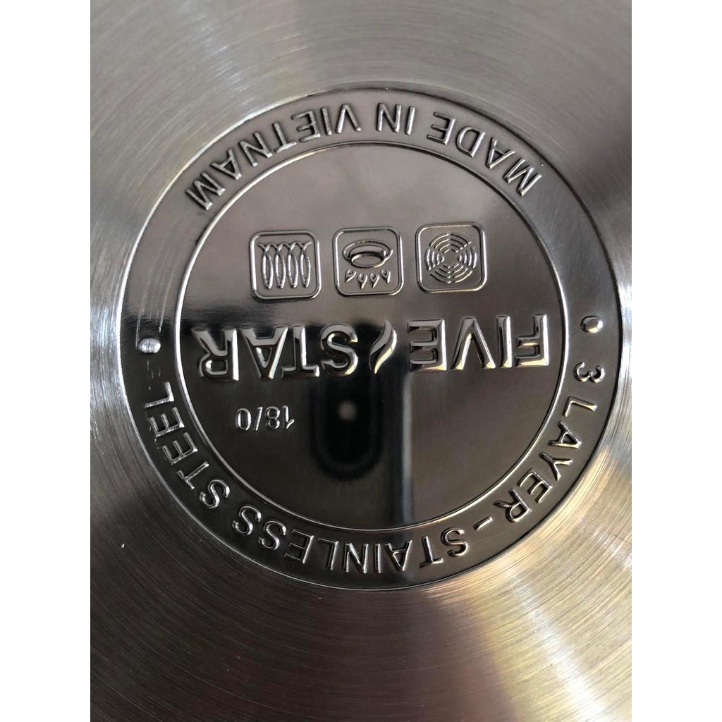 Bộ 3 nồi inox cao cấp Five sta 3 đáy - nắp vung bằng Inox