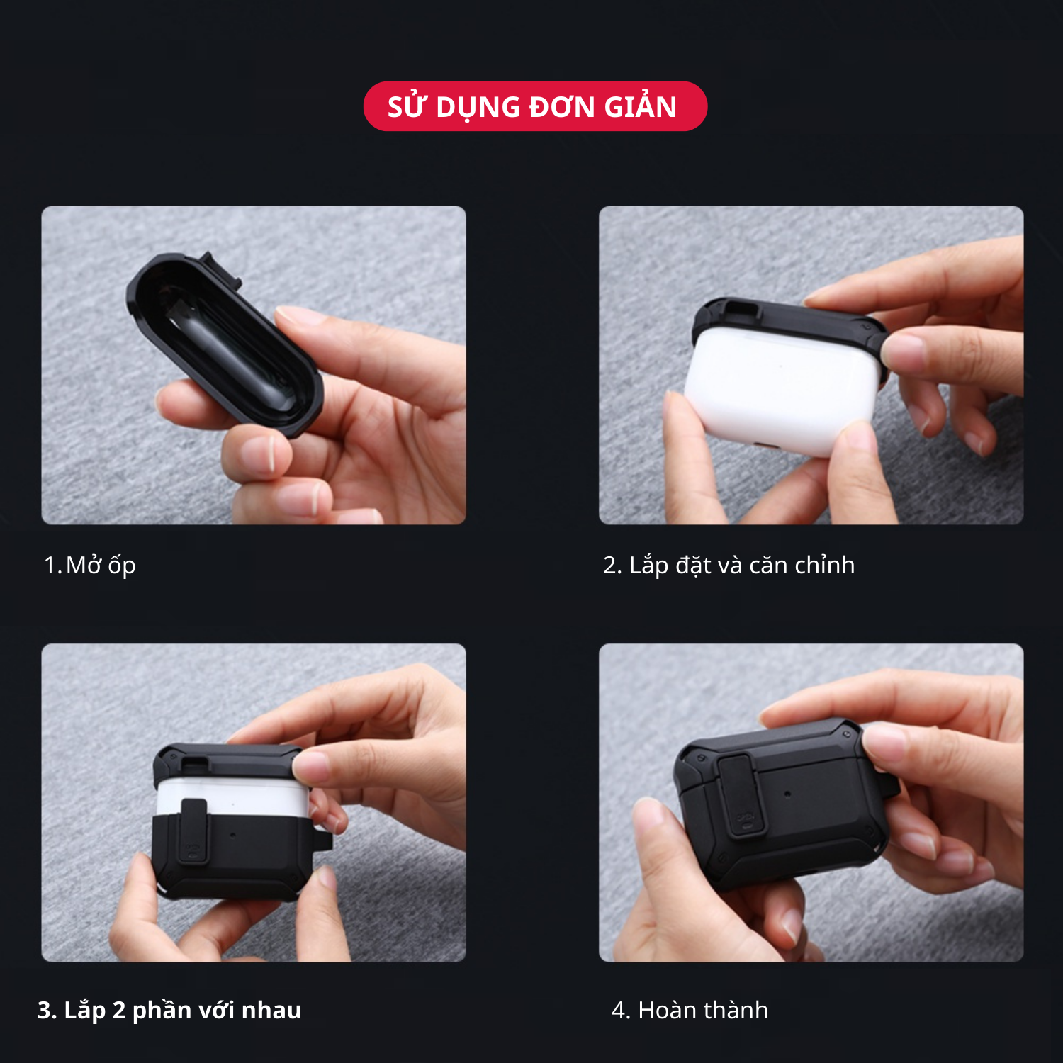 Ốp Case Vỏ Bảo Vệ Dành Cho Airpod Pro 2 (Gen 2 - 2022) Có Móc Khóa Chống Rơi Nắp - Hàng Chính Hãng Tamayoko