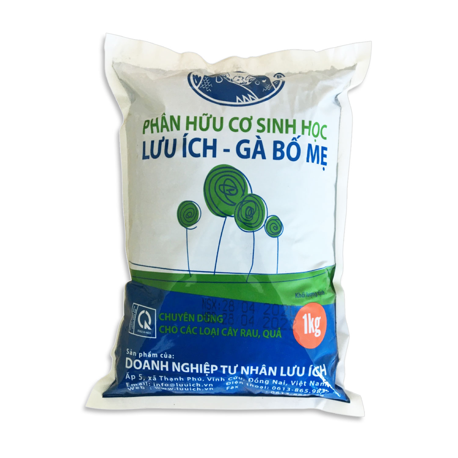 Combo 2 Phân hữu cơ sinh học Lưu Ích - Gà Bố Mẹ (Dạng viên trụ)