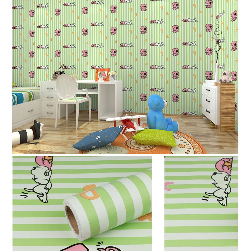 Combo Cuộn 10 Mét Decal Giấy Dán Tường Mẫu HOẠT HÌNH Có Keo Sẵn Khổ 45cm