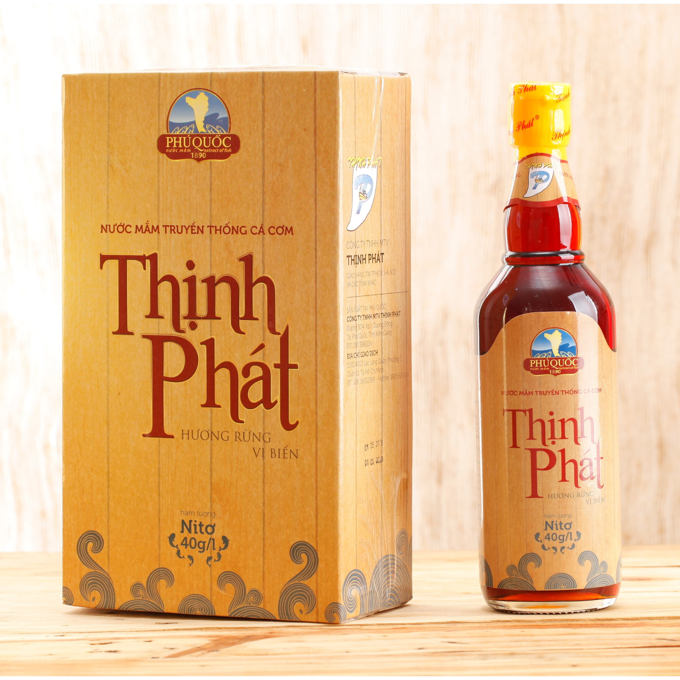 1 cặp 2 chai 500ml nước mắm Thịnh Phát Hồng Ngọc 40 độ đạm