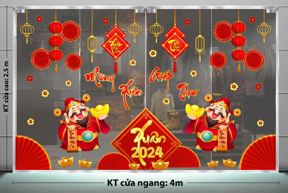 DECAL TRANG TRÍ TẾT 2024 CHO KHU HÀNH CHÍNH