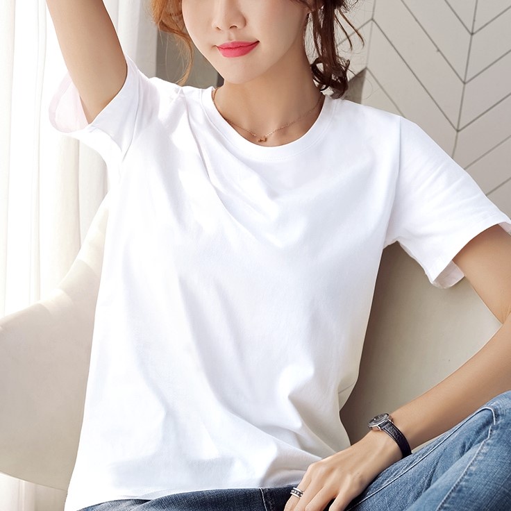 Áo Thun Nữ Basic Màu Trắng, Đen, Be, Thấm Hút Thoáng Mát