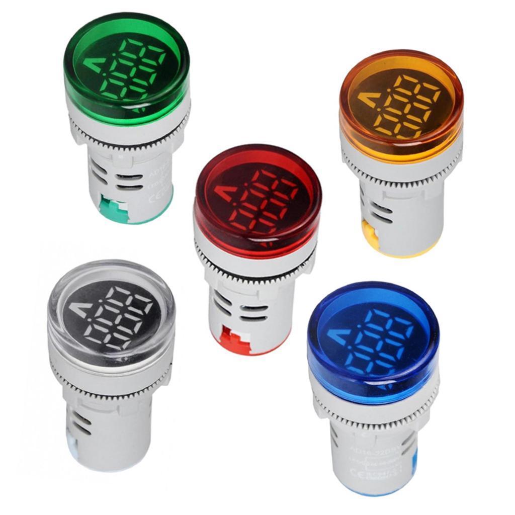 5x AC 12-500V LED Digital Voltmeter Voltage Meter Round LED Indicator