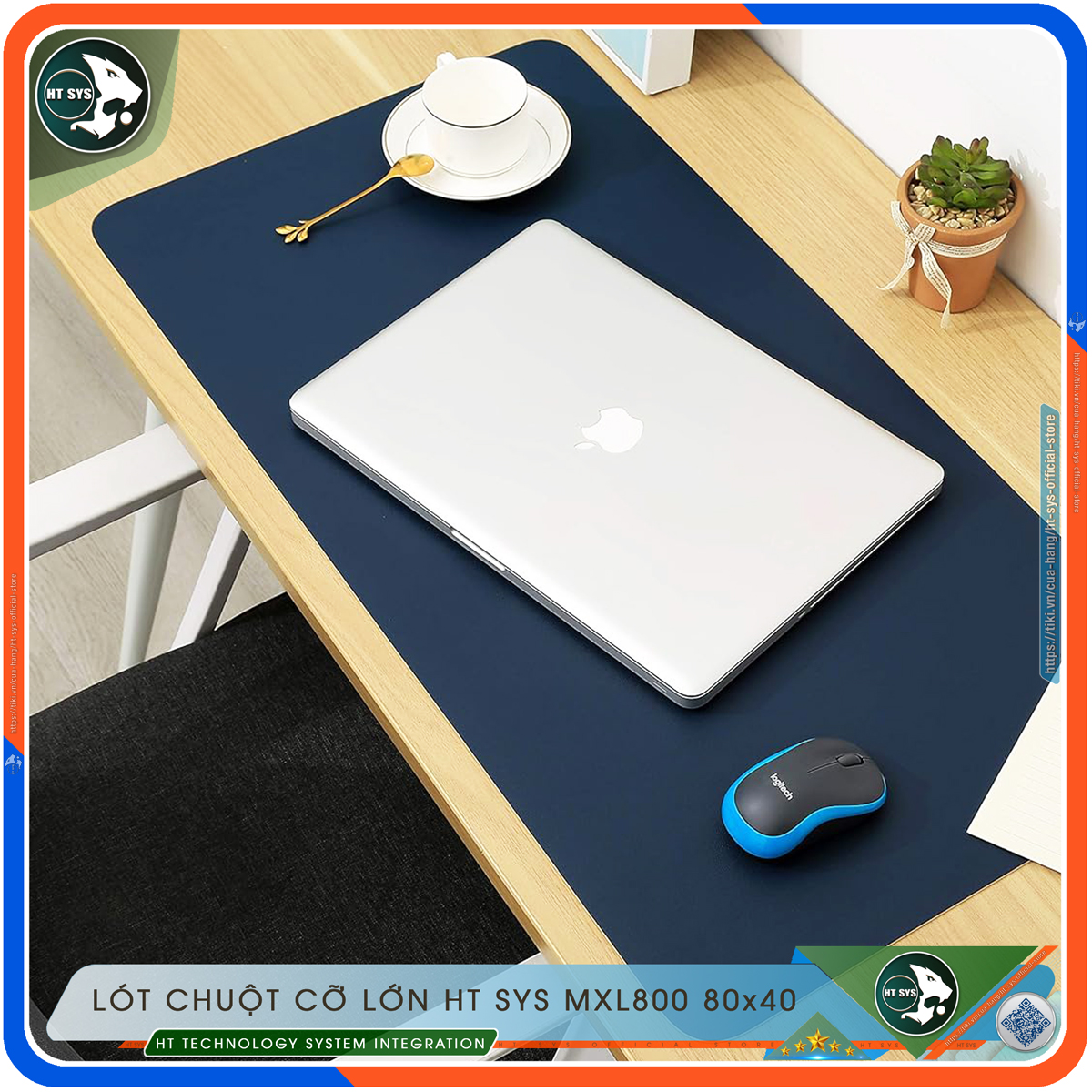 Miếng Lót Chuột HT SYS - Lót Chuột Cỡ Lớn 80x40 Và 90x45 - Chất Liệu PU Cao Cấp, Thiết Kế 2 Mặt Tiện Lợi - Chất Liệu Chống Trơn Trượt, Nhăn, Bám Bụi - Hàng Chính Hãng