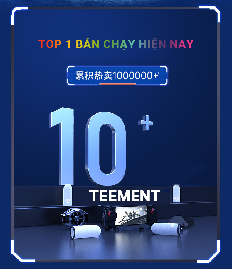 Găng Tay Chơi Game Teement Cho Ff Siêu Nhạy Sợi Thủy Tinh Nano Bạc Siêu Mỏng, Bao Tay Mobile Cảm Ứng Chống Mồ Hôi, Chống Trượt - Bộ 2 Ngón Tặng Box Nắp Trượt - Hàng Chính Hãng