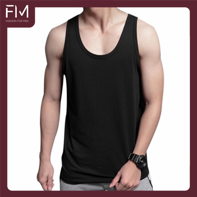 Áo thun 3 lỗ trơn basic, chất cotton co giãn tốt, thấm hút mồ hôi tốt- FORMEN SHOP - FMTT004