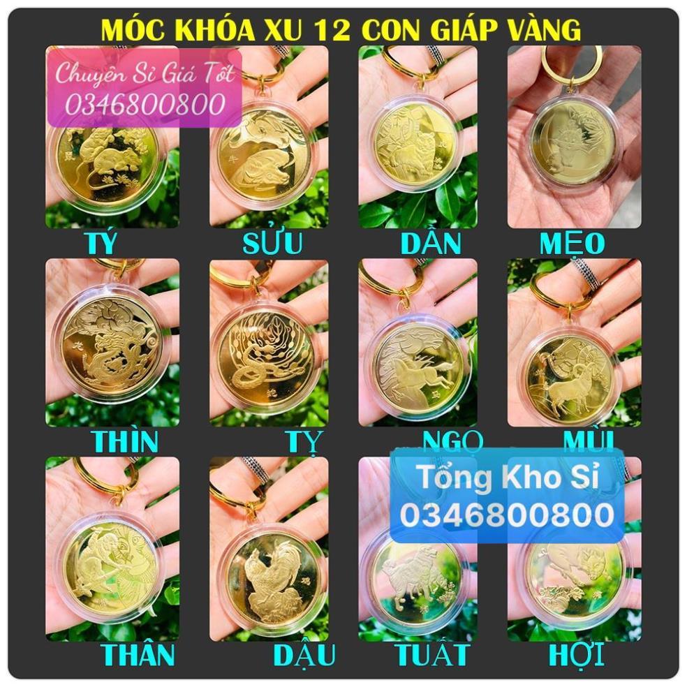 Móc Khóa 12 Con Giáp Đồng Xu Phong Thủy May Mắn