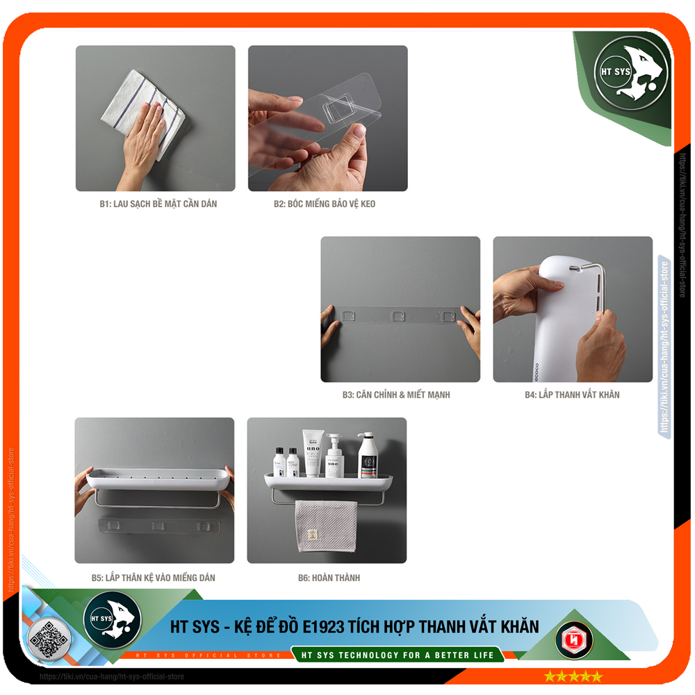 Kệ để đồ nhà tắm HT SYS-COCO-E1923-Chất liệu ABS cao cấp