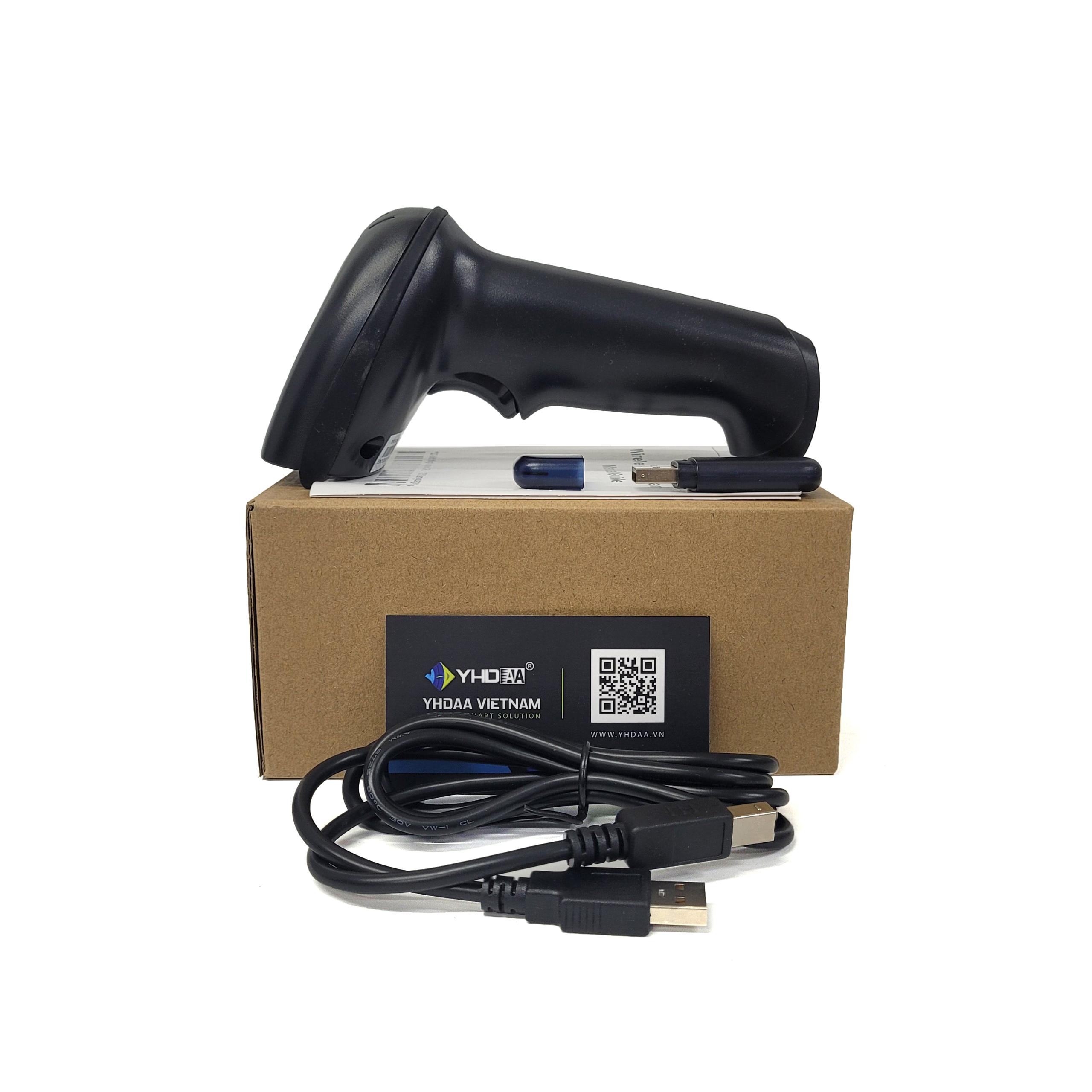 Máy quét mã vạch không dây YHD 5100 2D đọc mã vạch Barcode Qrcode cực nhạy kết nối đầu thu USB không dây dùng trên Máy tính, Laptop - Hàng Nhập Khẩu
