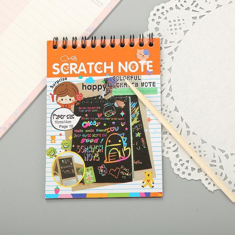 Sổ vẽ ma thuật cầu vồng Scratch Note kích thước A6 10 x 14cm TY0174