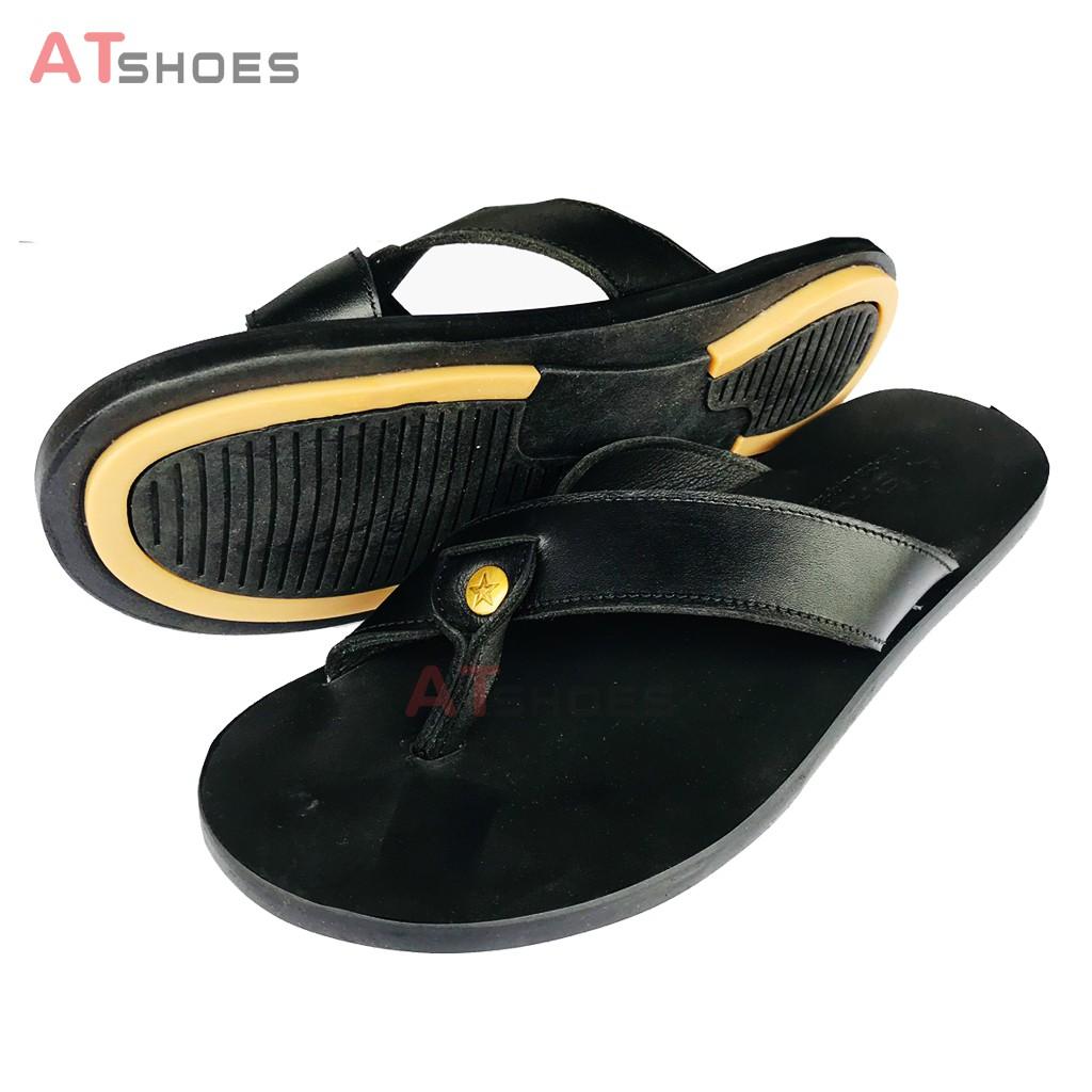 Dép Sandal Xỏ Ngón Dép Quai Chéo Da Bò Thật Không Thấm Nước Phù Hợp Mọi Lứa Tuổi XDXN22 (Đen - Nâu