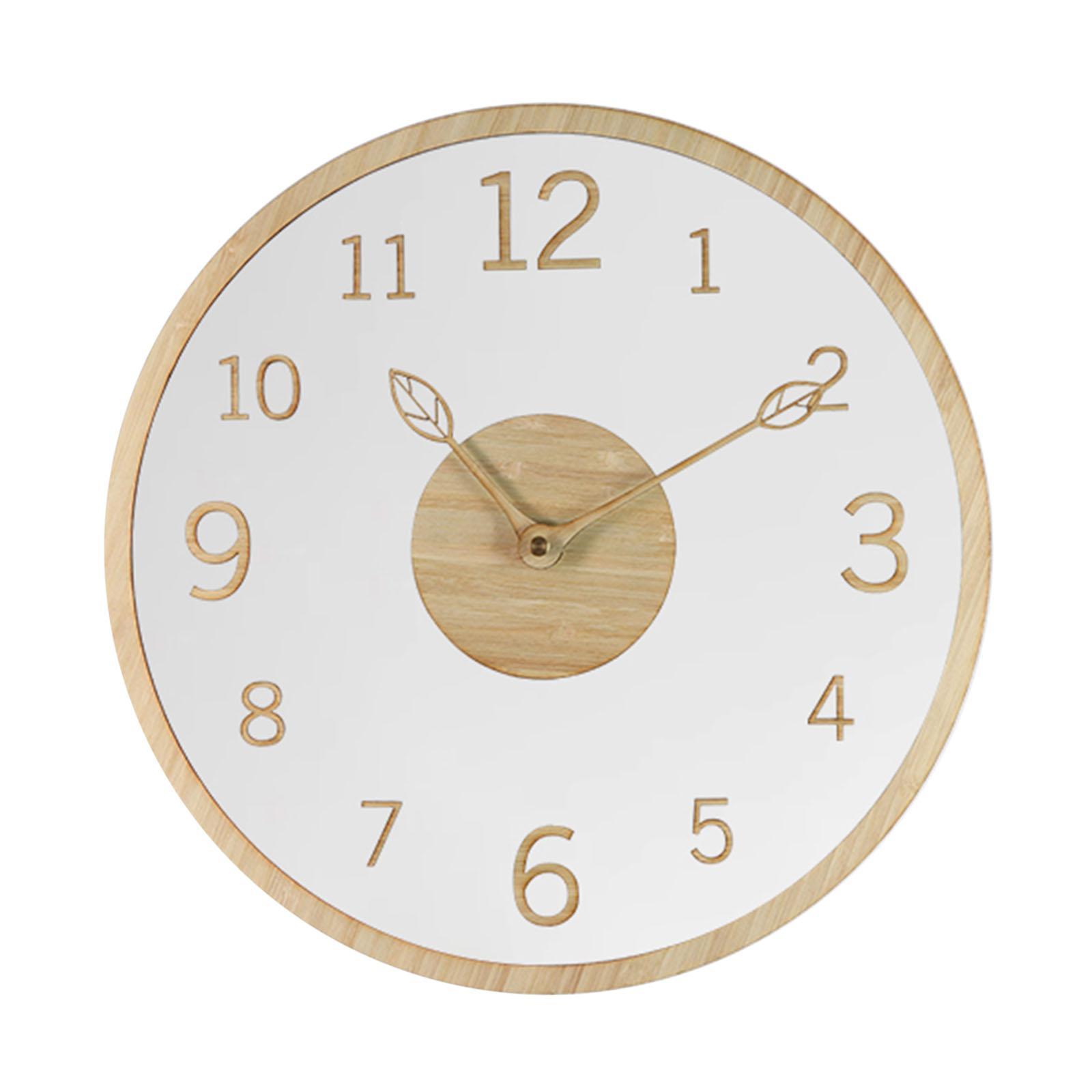 Modern Wall Clock Silent Wooden Wall Hanging Clock for Office Home Classroom