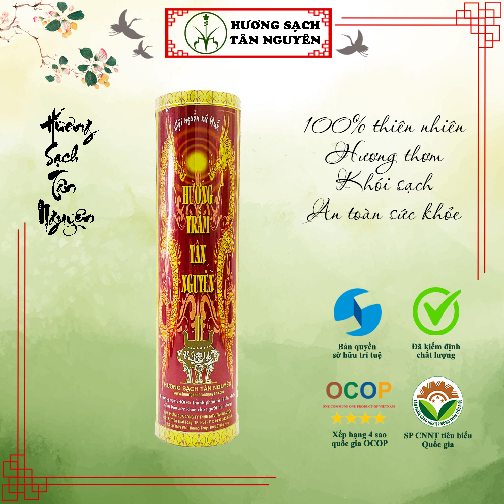 Trầm hương Tân Nguyên, nhang sạch, chuẩn trầm thật 100% hương thơm từ thiên nhiên, ống lớn khoảng 600-700 que