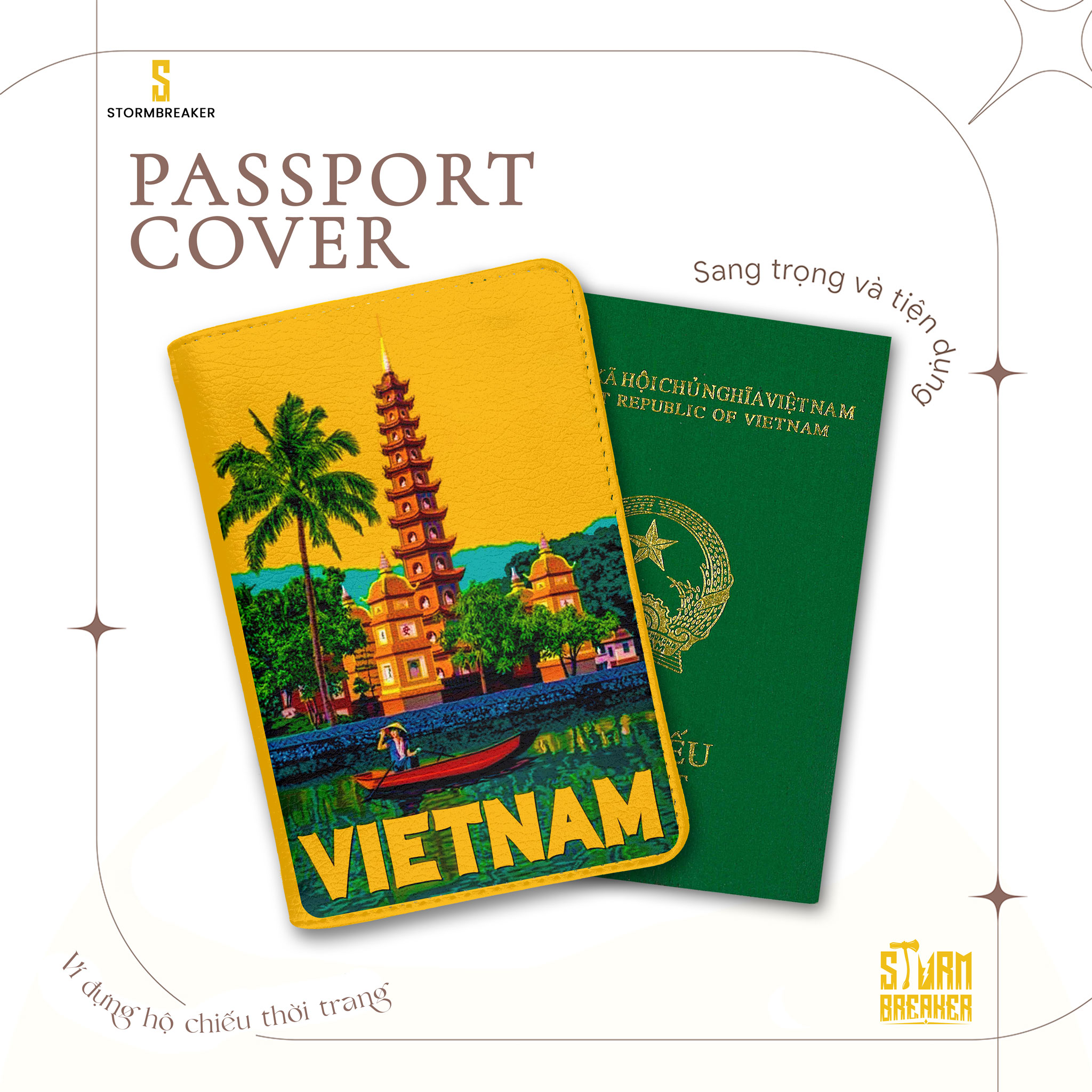 Ví Passport Du Lịch VIỆT NAM - Bao Da Hộ Chiếu STormbreaker Siêu Dễ Thương - Passport Cover Holder TRAVEL WITH VIETNAM - Thiết Kế Đơn Giản - Tinh Tế - Hình Ảnh Sắc Nét - PP189