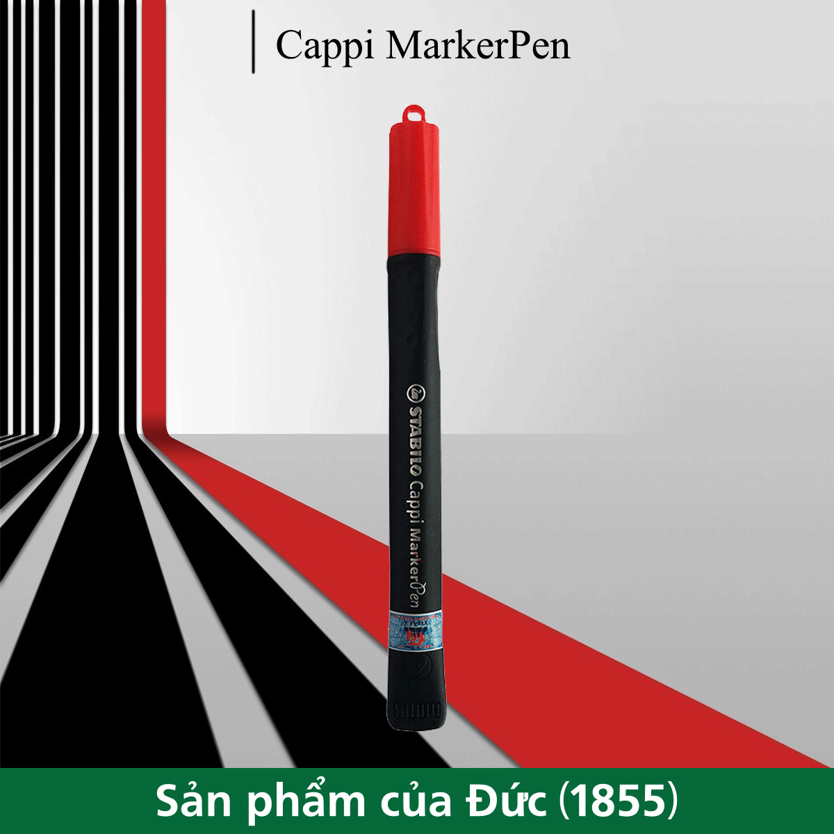 Bút Lông Dầu Stabilo Cappi MarkerPen MK169-RD - Màu Đỏ