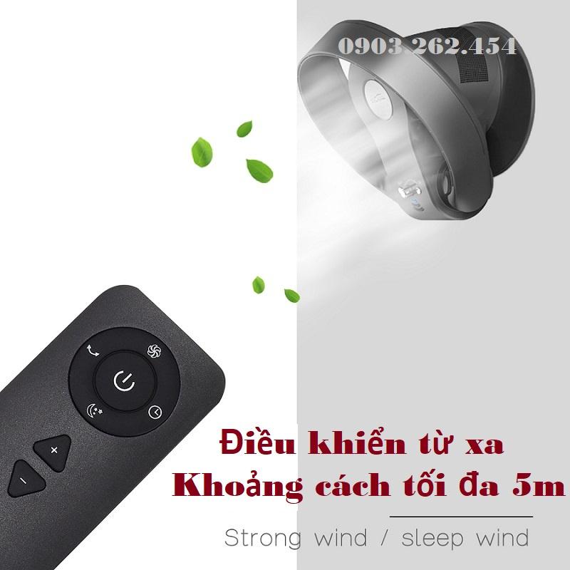 Quạt không cánh treo tường, để bàn SK, có điều khiển, tùy chỉnh chế độ gió, công suất 26w, an toàn, giảm ồn tối đa-gd521