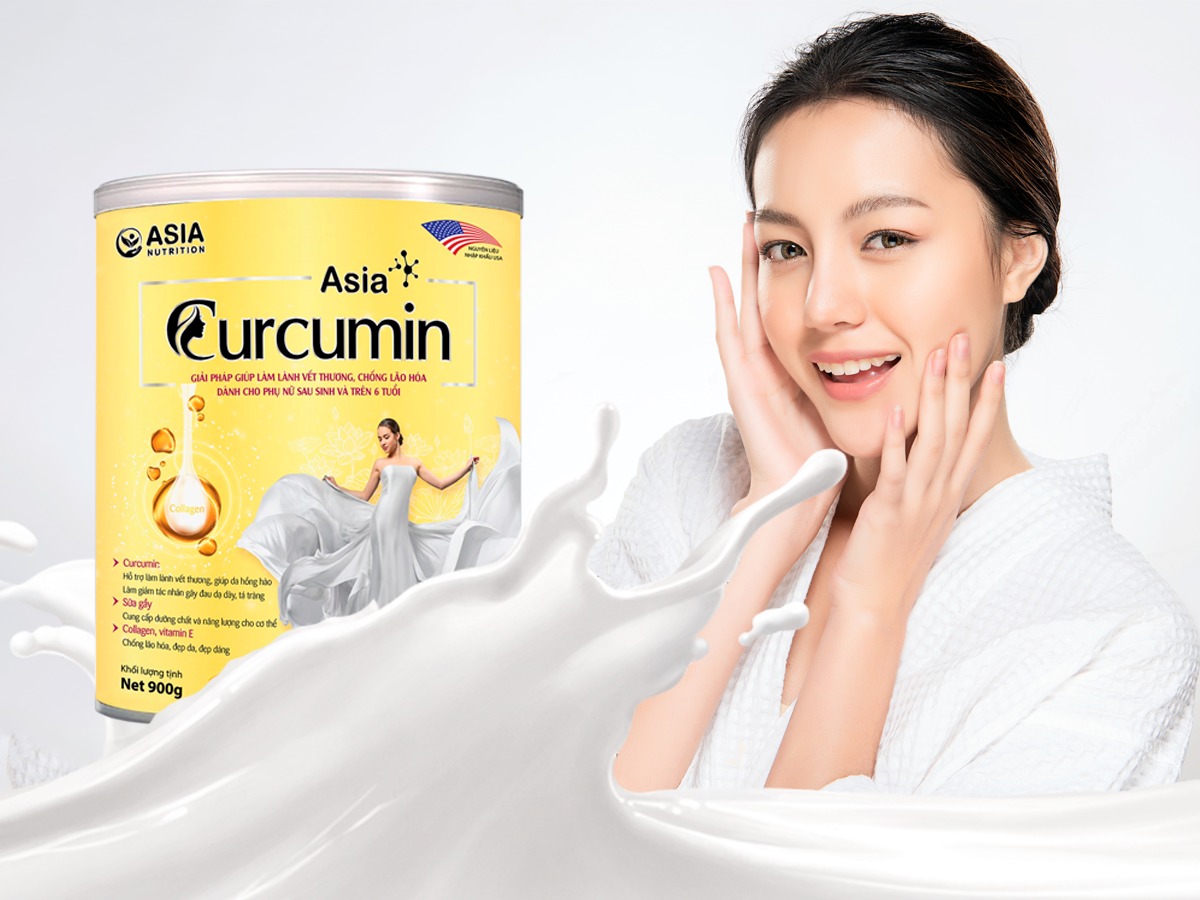 Sữa bột dinh dưỡng Asia Curcumin Asia Nutrition tác dụng giúp làm lành vết thương, chống lão hóa hiệu quả