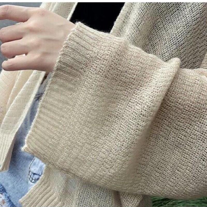 Áo khoác Cardigan chất len mỏng phong cách Ulzzang Hàn Quốc nhẹ nhàng gợi cảm đi chơi du lịch