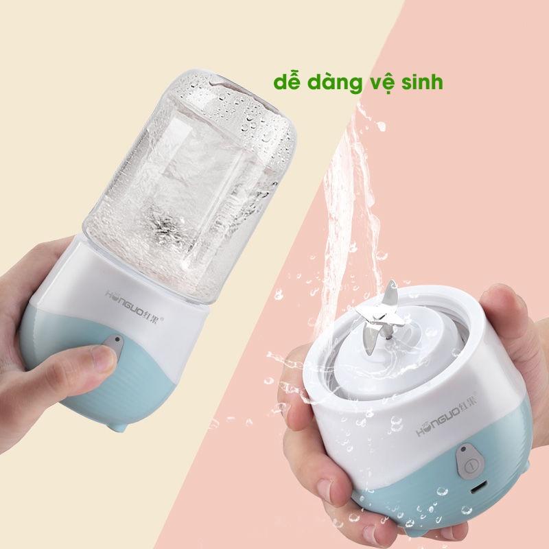 Máy xay sinh tố cầm tay mini sạc pin, Máy say sinh tố cầm tay đa năng mini 300ml