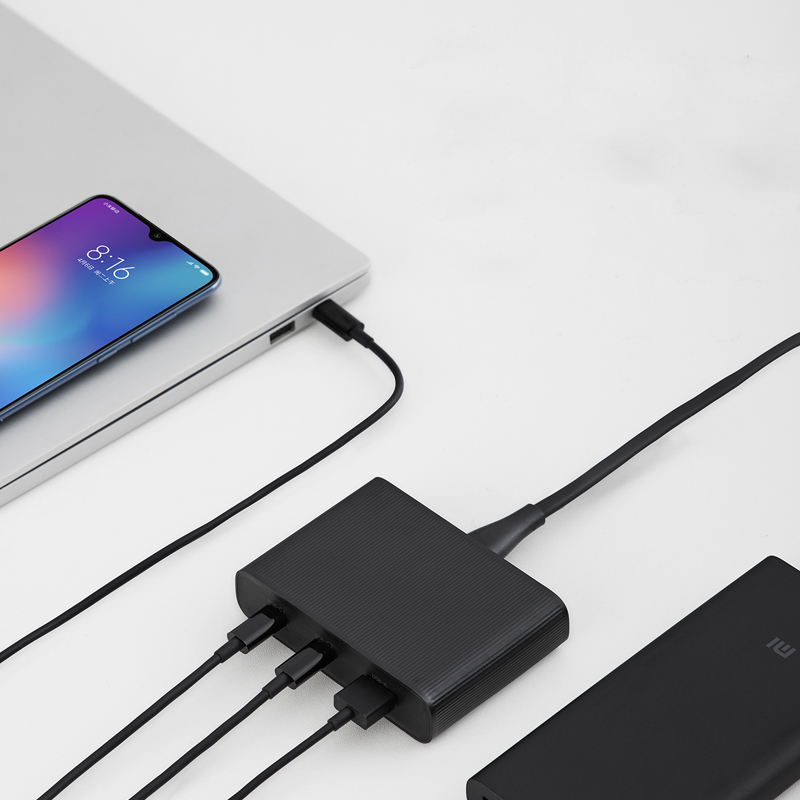 Bộ sạc chuẩn PD 3 usb 65w Xiaomi Zmi HA932 kèm cáp C to C - Hàng Nhập Khẩu