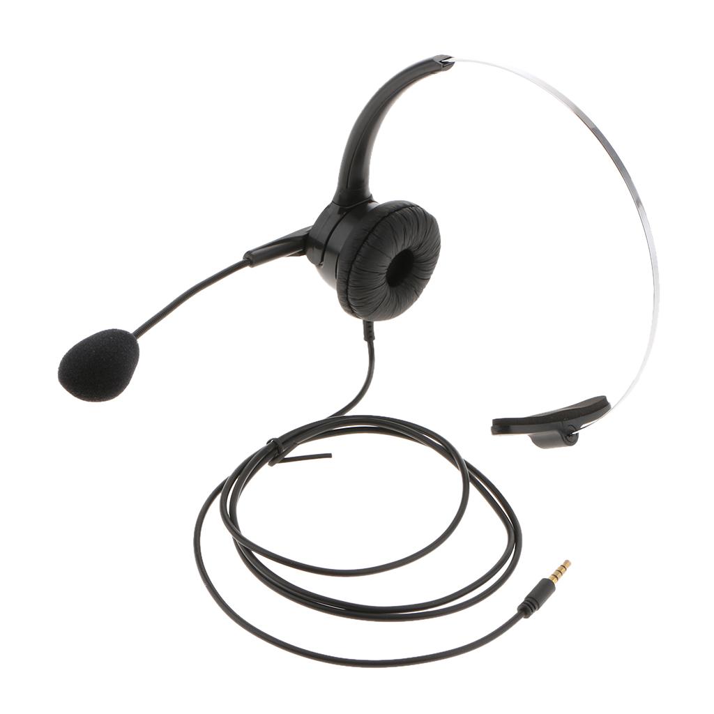 Mono Headset with 3.5mm Jack And Headphones with Noise Canceling Overhead